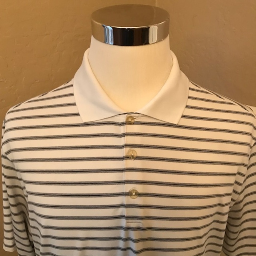 Nike Golf Dri-Fit Mens Size L Striped Polo